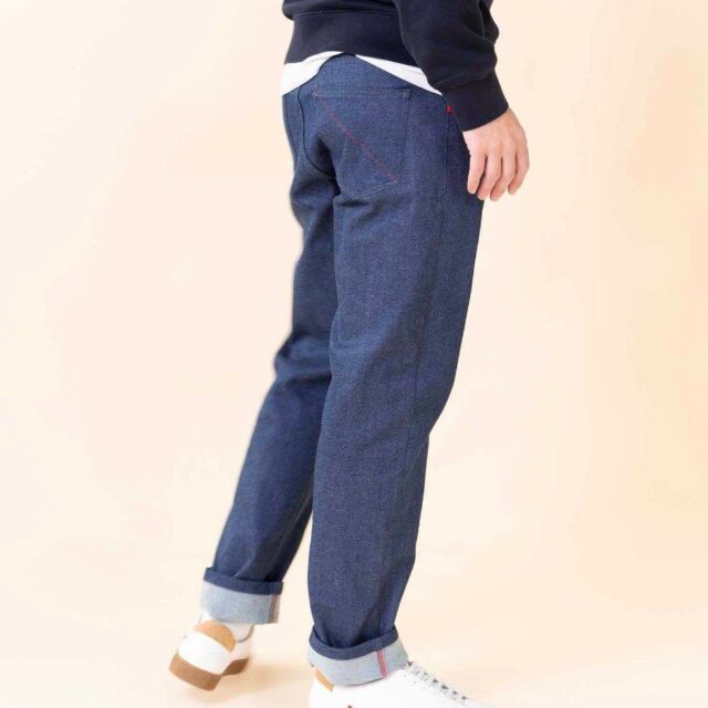 1083 - JEANS AJUSTE 105N ATHLETIQUE coton bio microdenimdouble flex indigo brut Homme