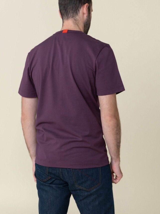 1083 - T-SHIRT DROIT 304 UNI coton bio prune Homme