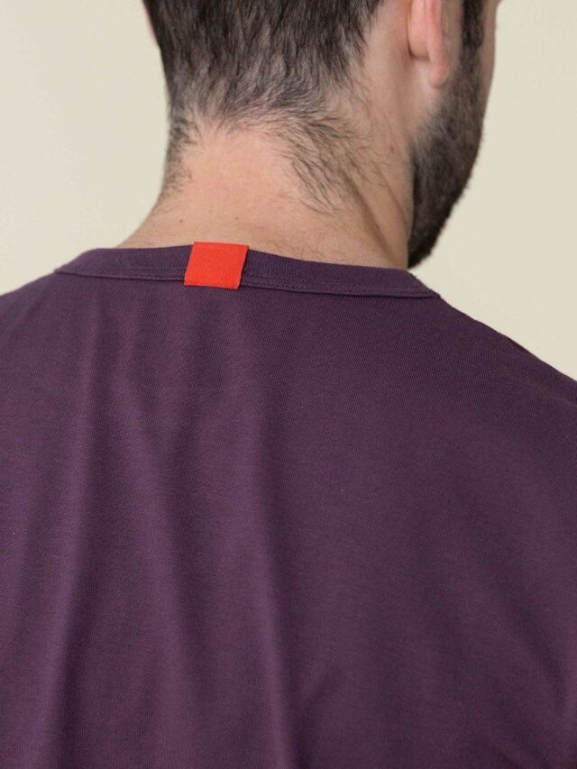 1083 - T-SHIRT DROIT 304 UNI coton bio prune Homme