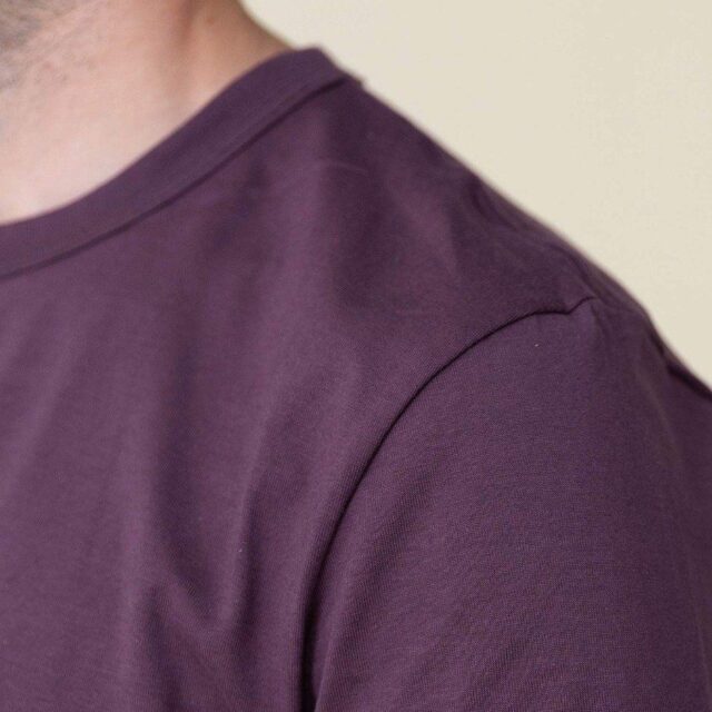 1083 - T-SHIRT DROIT 304 UNI coton bio prune Homme