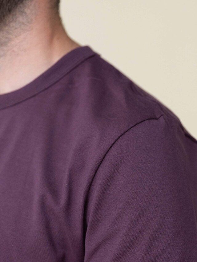 1083 - T-SHIRT DROIT 304 UNI coton bio prune Homme