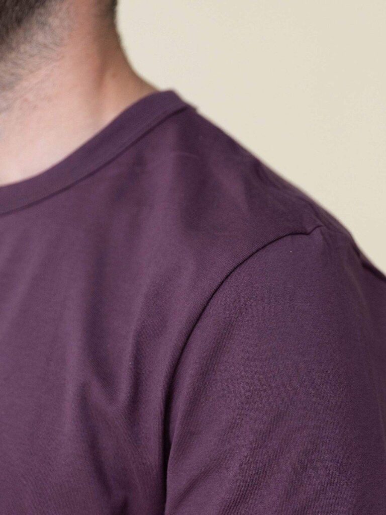 1083 - T-SHIRT DROIT 304 UNI coton bio prune Homme