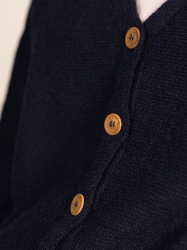 1083 - CARDIGAN 618 VOLONTAIRE laine recyclee bleu Femme