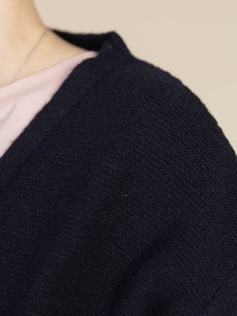 1083 - CARDIGAN 618 VOLONTAIRE laine recyclee bleu Femme