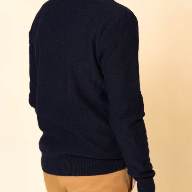 1083 - PULL UNI BLEU 770 VOLONTAIRE laine recyclee Homme