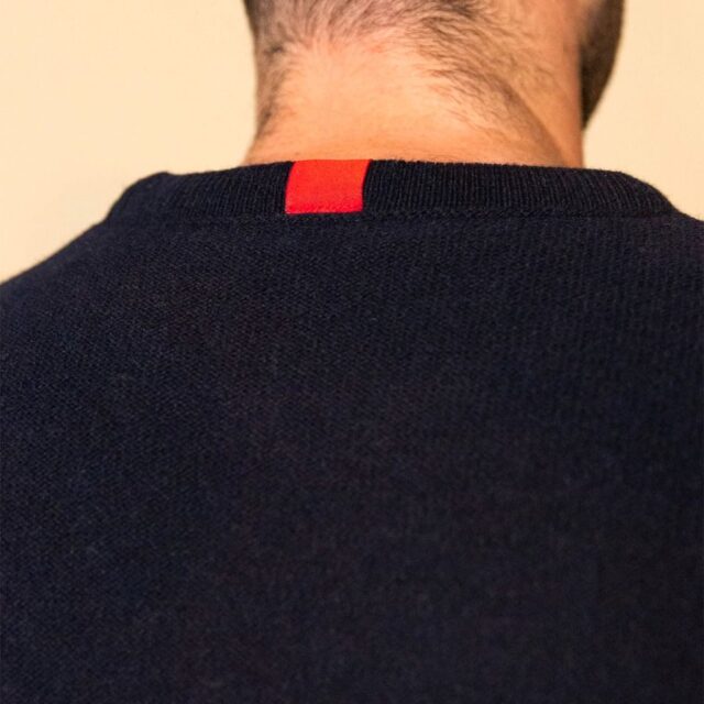 1083 - PULL UNI BLEU 770 VOLONTAIRE laine recyclee Homme