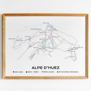 Affiche Station Alpe d’Huez par la marque The Post Trace The Post Trace - Affiche Station Alpe d’Huez