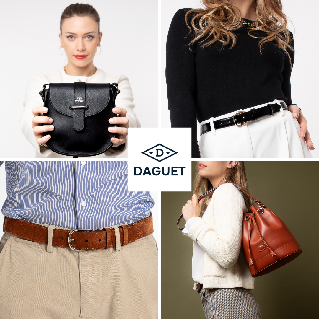 Ceinture En Cuir De Vachette Daguet PTF Avec Poche Intérieure - Taille 110 - Noir