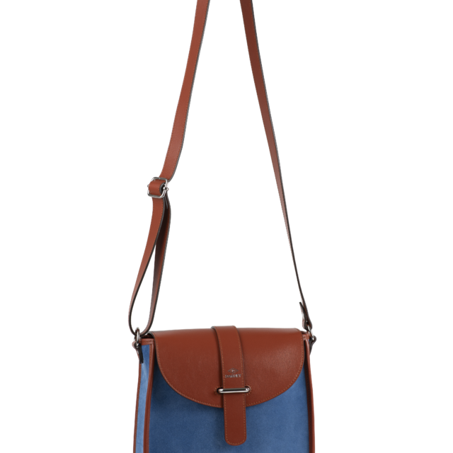 Daguet - Sac Agnès - Camel - Velours bleu clair