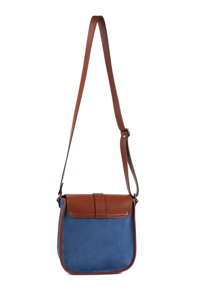 Daguet - Sac Agnès - Camel - Velours bleu clair