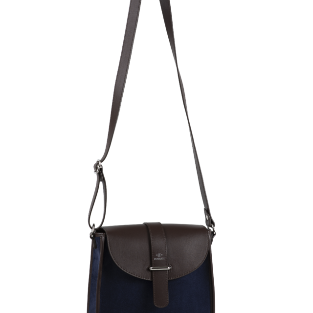Daguet - Sac Agnès - Marron - Velours bleu nuit