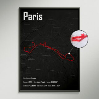 The Post Trace - Affiche 3D du circuit du Marathon de Paris