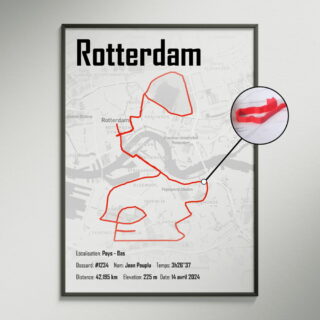 The Post Trace - Affiche 3D du circuit du Marathon de Rotterdam