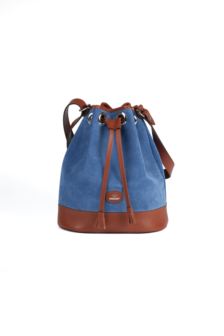Daguet - Sac Agathe - Camel - Velours bleu clair