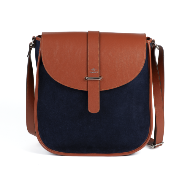 Daguet - Sac Agnès - Camel - Velours bleu nuit