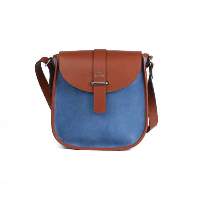 Daguet - Sac Agnès - Camel - Velours bleu clair