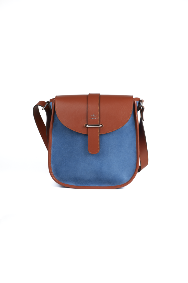 Daguet - Sac Agnès - Camel - Velours bleu clair