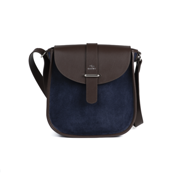 Daguet - Sac Agnès - Marron - Velours bleu nuit
