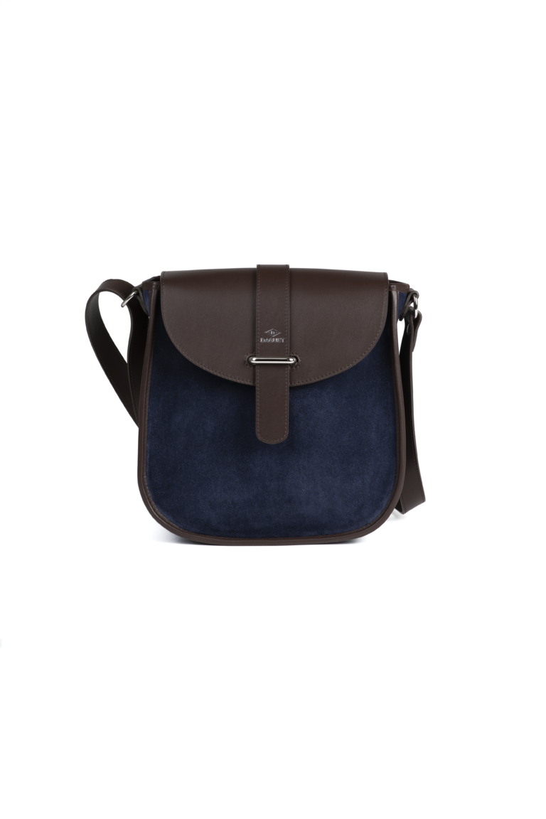 Daguet - Sac Agnès - Marron - Velours bleu nuit