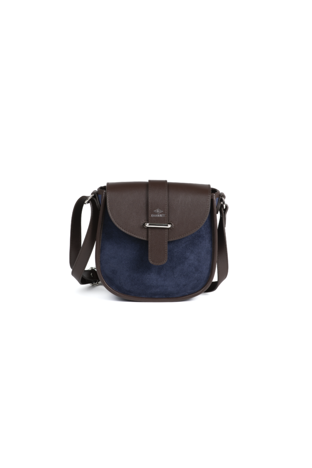 Daguet - Sac Petit Agnès - Marron - Velours bleu nuit