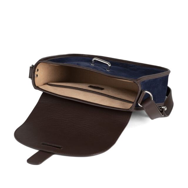 Daguet - Sac Petit Agnès - Marron - Velours bleu nuit