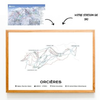 The Post Trace - Affiche Station de Ski Personnalisée – Le Plan de Votre Station de Ski