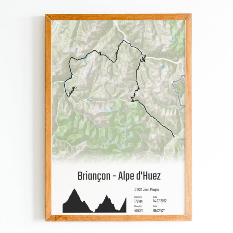The Post Trace - Affiche Cyclisme - Briançon à l'Alpe d'Huez
