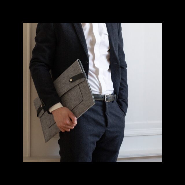 Saint-Lazare - Pochette ordinateur Made in France - Gris chiné