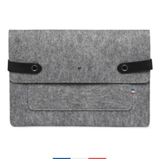 SAINT LAZARE - Pochette ordinateur Made in France – Gris chiné