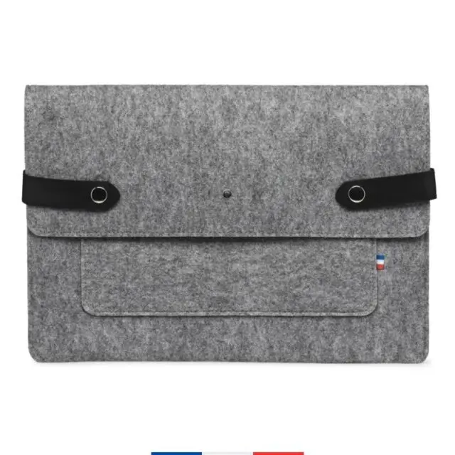 SAINT LAZARE - Pochette ordinateur Made in France – Gris chiné