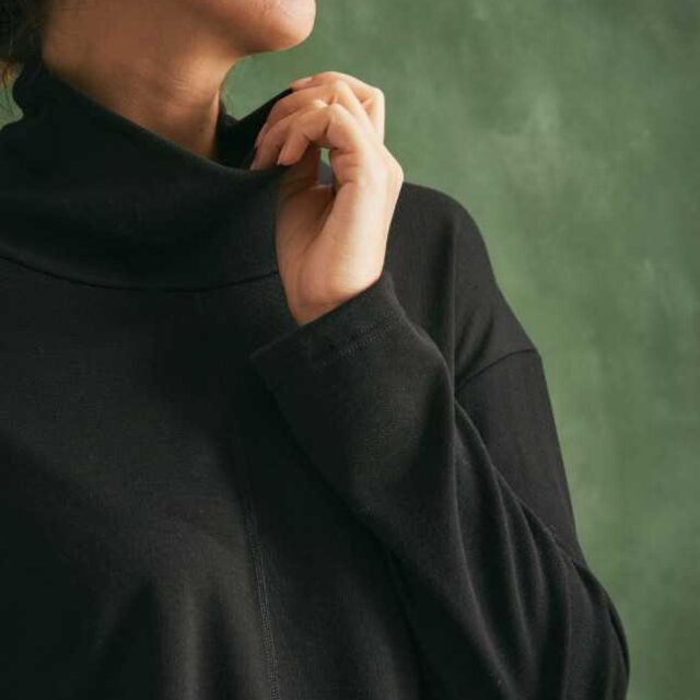 Lemahieu - Pull Fin 100% Laine Mérinos - Noir - Col Montant | Made In France | Lemahieu