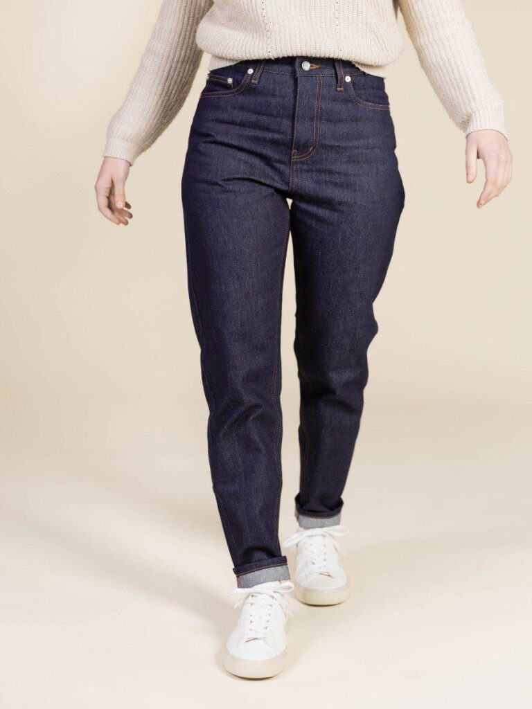 1083 - JEANS 2ND CHOIX MOM 208H 100 % coton bio superdenim indigo brut