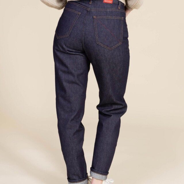 1083 - JEANS 2ND CHOIX MOM 208H 100 % coton bio superdenim indigo brut