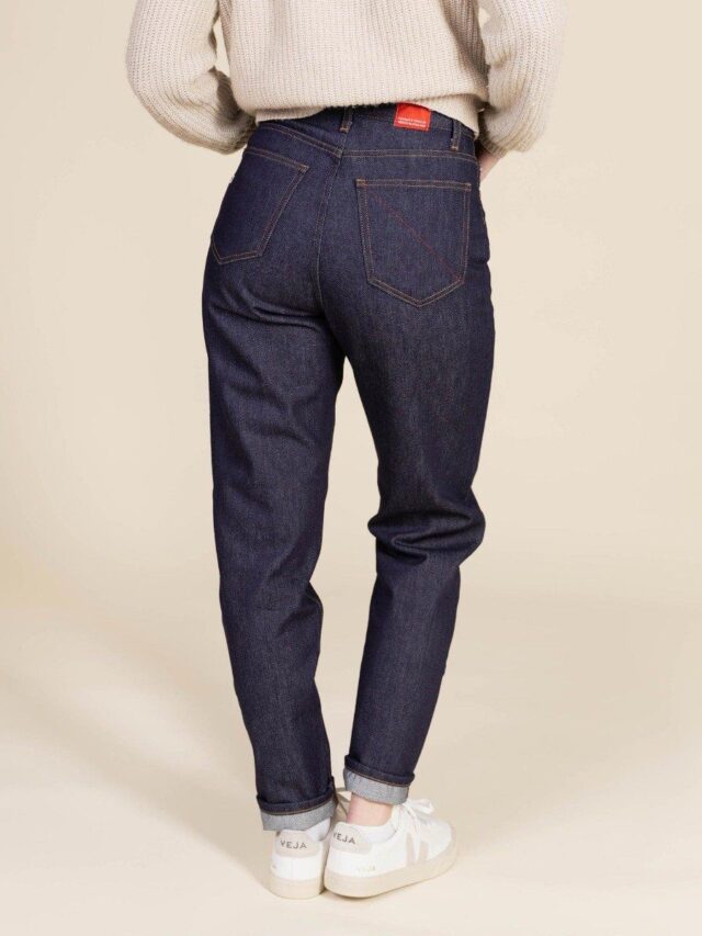 1083 - JEANS 2ND CHOIX MOM 208H 100 % coton bio superdenim indigo brut