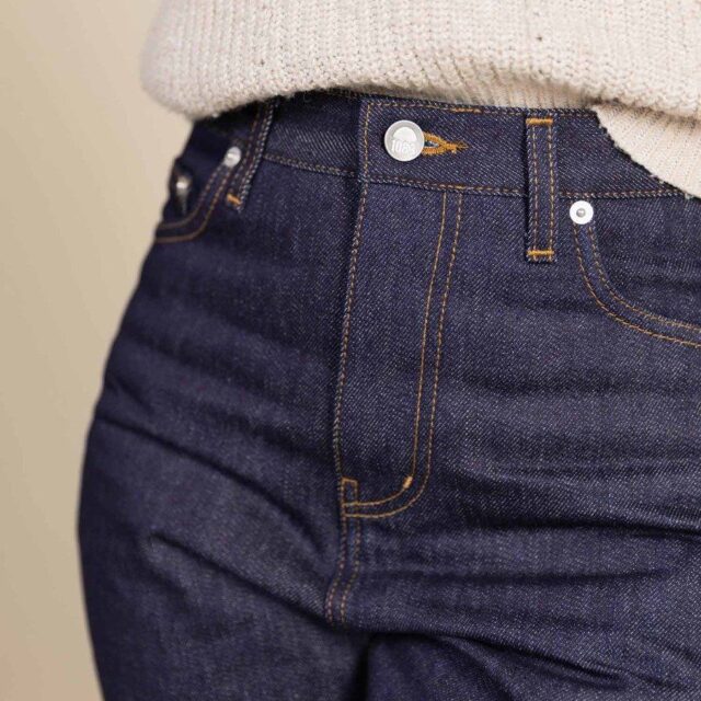 1083 - JEANS 2ND CHOIX MOM 208H 100 % coton bio superdenim indigo brut