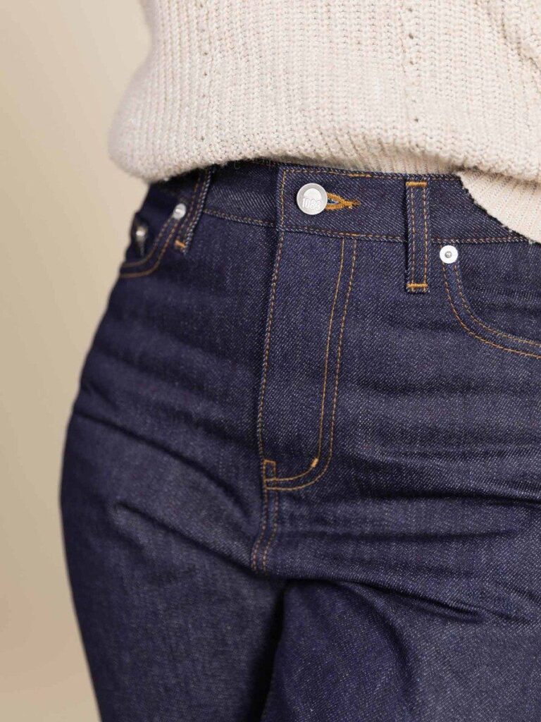 1083 - JEANS 2ND CHOIX MOM 208H 100 % coton bio superdenim indigo brut