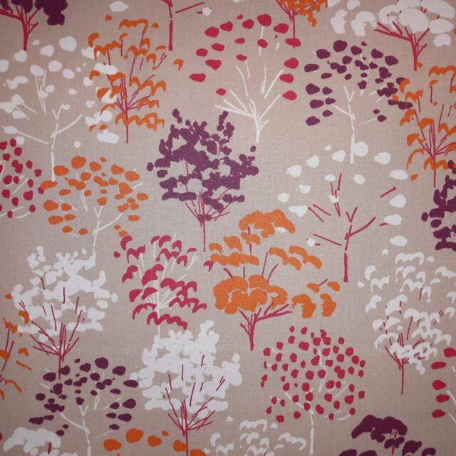 Fleur de Soleil - Serviettes de table Arbres orange/fuschia - Lot de 2