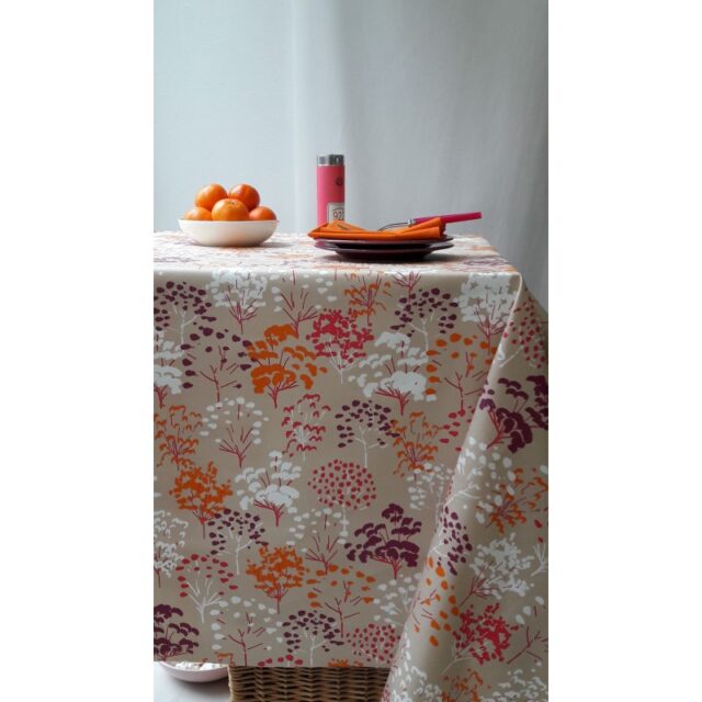 Fleur de Soleil - Serviettes de table Arbres orange/fuschia - Lot de 2