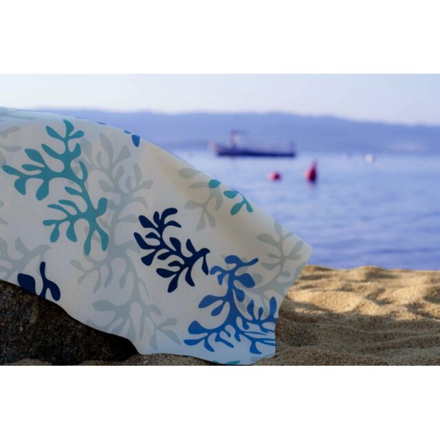 Fleur de Soleil - Serviettes Corail Bleu - Lot de 2