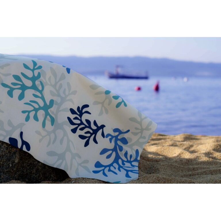 Fleur de Soleil - Serviettes Corail Bleu - Lot de 2