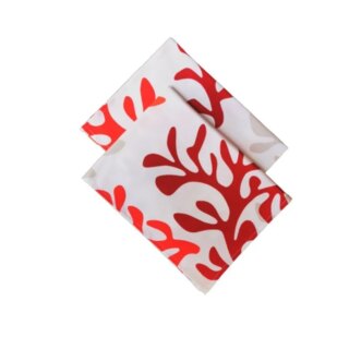 Serviettes Corail rouge – Lot de 2 par la marque Fleur de Soleil Fleur de Soleil - Serviettes Corail rouge – Lot de 2