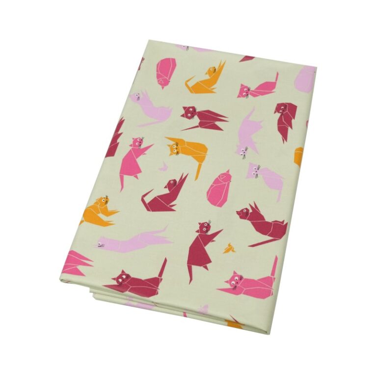 Fleur de Soleil - Serviettes de table Chats rose - Lot de 2