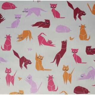 Fleur de Soleil - Serviettes de table Chats rose  Lot de 2
