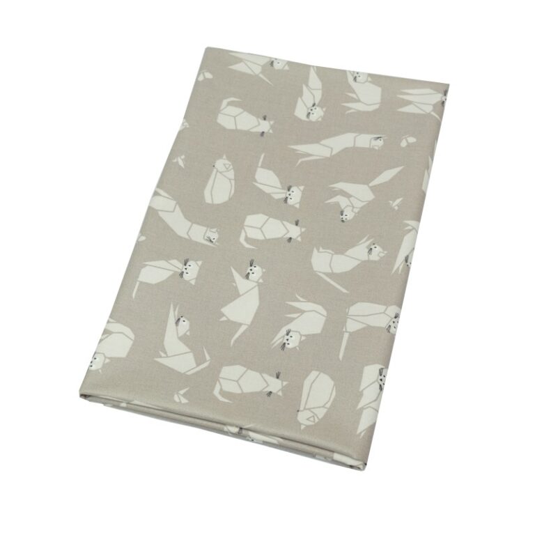 Fleur de Soleil - Serviettes de table Chats taupe - Lot de 2