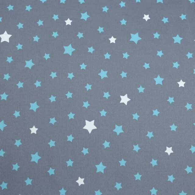 Fleur de Soleil - Serviettes de table Etoiles turquoise gris - Lot de 2