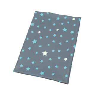 Fleur de Soleil - Serviettes de table Etoiles turquoise gris  Lot de 2