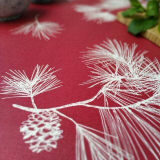 Fleur de Soleil - Serviettes de table Pin rouge  Lot de 2