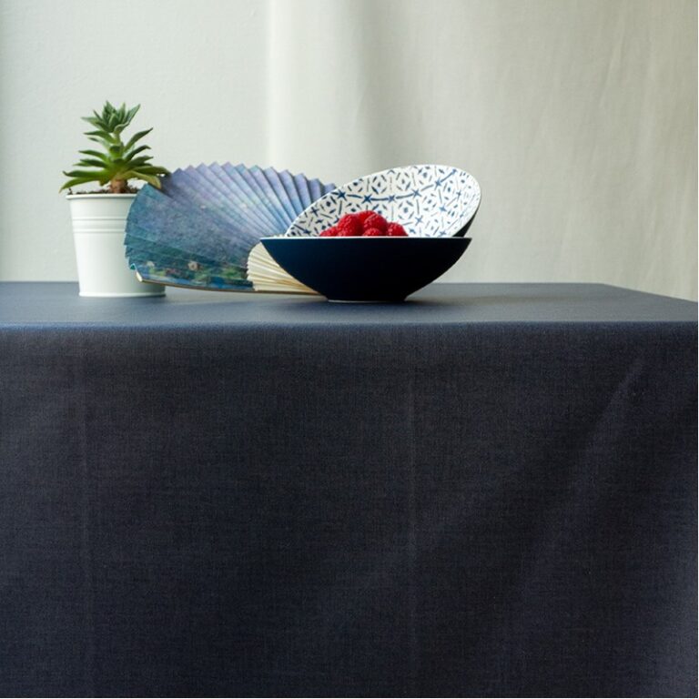 Fleur de Soleil - Serviettes de table Unies gris anthracite - Lot de 2