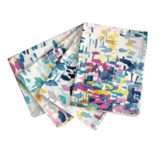 Fleur de Soleil - Serviettes Reflets turquoise – Lot de 2