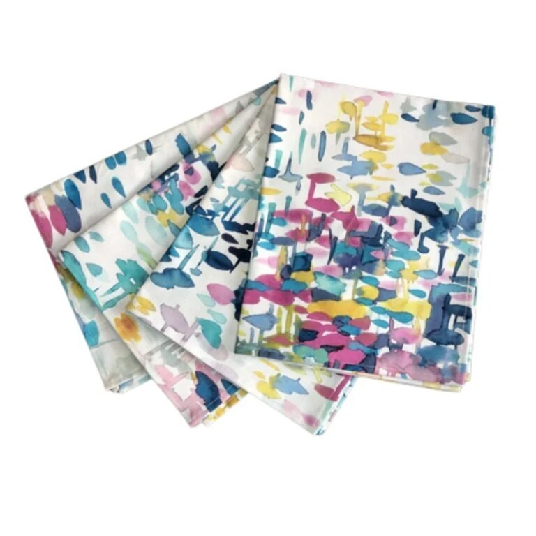 Fleur de Soleil - Serviettes Reflets turquoise - Lot de 2